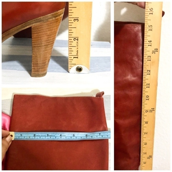 Michel Perry leather knee High boots, size 38.5 EU, in brick brown leather - Picture 12 of 14